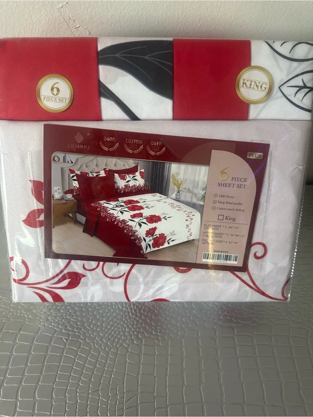 Piper Teal and White Floral Cotton Sheet Set - King